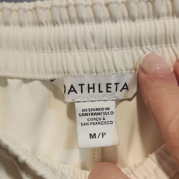 Athleta Women's Cream Wide Leg Pants - Picture 2 of 15